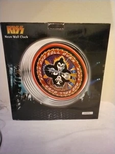 KISS 12’ Neon Wall Clock Rock and Roll Over Cover Artwork 2007 Red Light - Picture 1 of 7