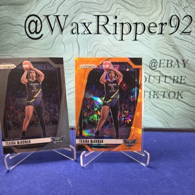 Teaira McCowan Dallas Wings Orange Cracked Ice 2024 WNBA Panini Prizm + Base - Image 1 of 4