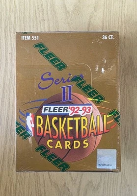 Fleer '92-93 NBA Basketball Cards Series 2 Box Sealed Jordan, Pippen, Shaq RC - Image 1 of 4