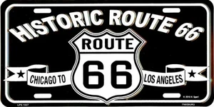 ROUTE 66 METAL LICENSE PLATE HISTORIC NO. 1 #1037 - Picture 1 of 1