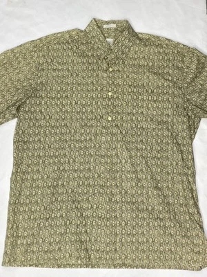 Burma Bibas Patterned Button-Up Shirt Geometric Print Cotton Made in Hong Kong L - Image 1 of 4
