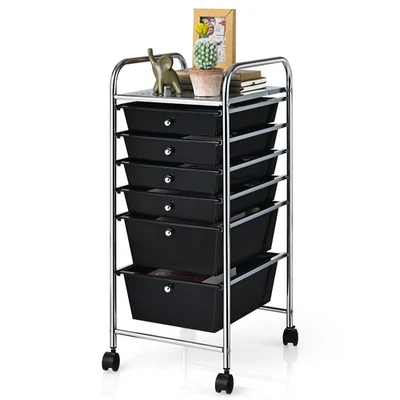 Topbuy 6 Drawer Scrapbook Paper Organizer Rolling Storage Cart for Office - Image 1 of 4