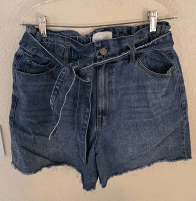 Habitual 纸袋腰带高腰牛仔短裤女式(10码)33W  — 第 1/4 张图片