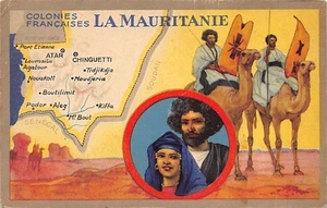 Mauritania - Moorish Couple - Map of the Territory - Camel Riders - Publ. Lion N - Picture 1 of 2