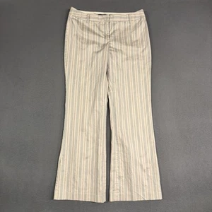 Express Design Studio Pants Womens 10 Ivory Striped Editor Wide Leg Polyester - Picture 1 of 11
