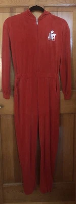 Juicy By Juicy Couture Red Velour Jumpsuit XS Hooded Full Length Jogger Y2K - Image 1 of 4