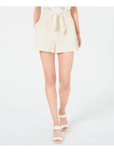 LEYDEN Womens Beige Belted Pleated Shorts Size: XL - Picture 1 of 6