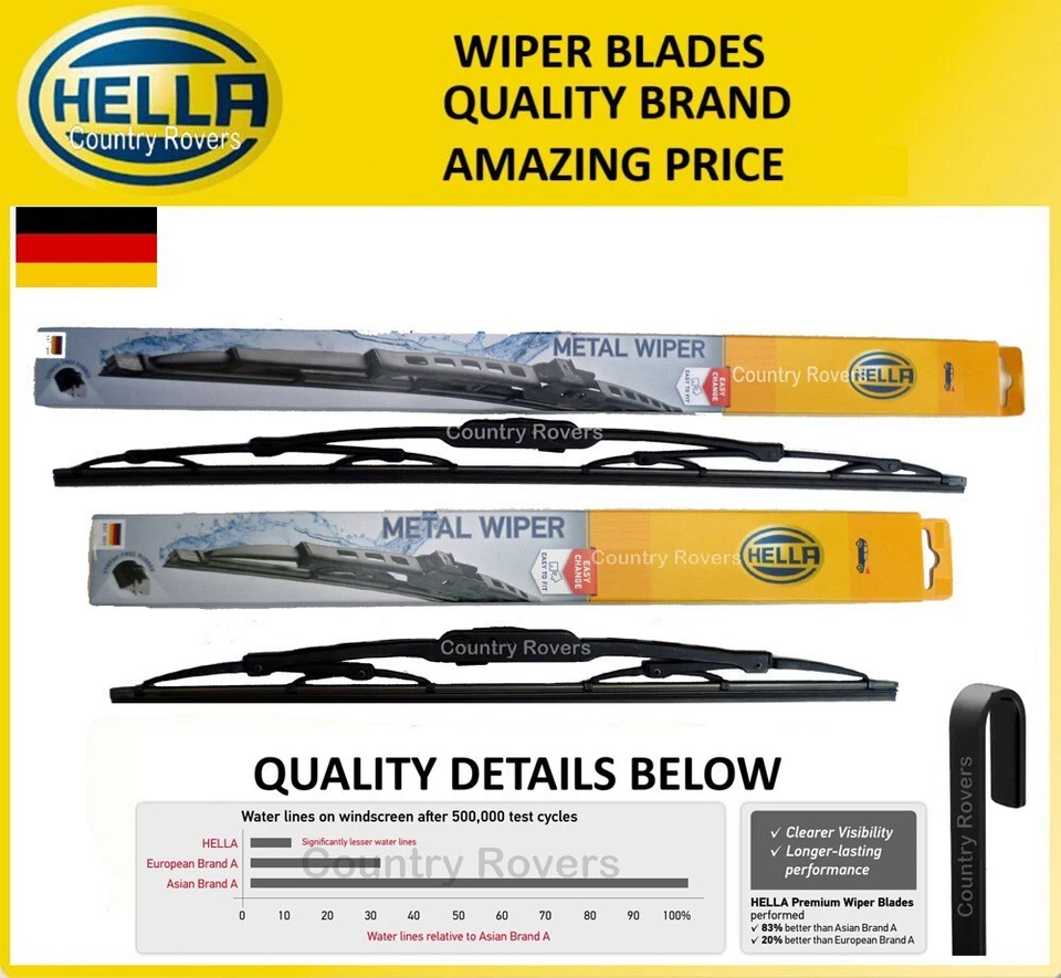 FORD FUSION WIPER BLADES 2002 to  2012 HELLA QUALITY BRAND 22" & 16" — 第 1/4 张图片