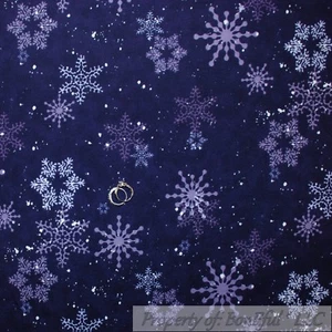 Tela BonEful FQ Edredón de franela De Colección Púrpura Copo de Nieve Cielo Nube Punto Flor de Invierno - Imagen 1 de 12