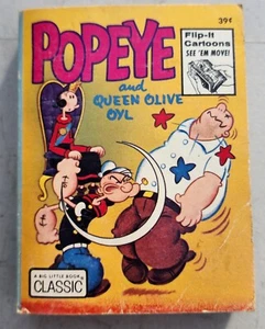 Vintage Big Little Book Popeye and Queen Olive Oyl Oil Classic Flip Thru Cartoon - Picture 1 of 9