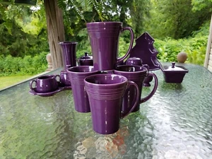 set 4 LATTE bistro MUG CUP mulberry purple FIESTA WARE 18 OZ new - Picture 1 of 3