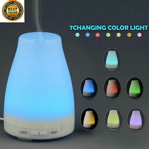 100ml Essential Oil Diffuser Humidifier Aromatherapy Ultrasonic 7 LED Aroma Mist - Picture 1 of 7