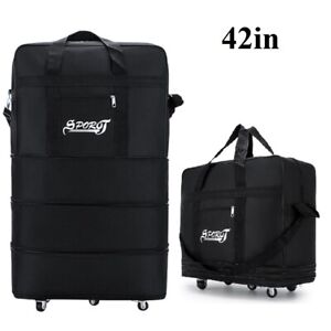 42" Expandable Travel Carry Luggage Rolling Spinner Suitcase Wheeled Duffle Bag