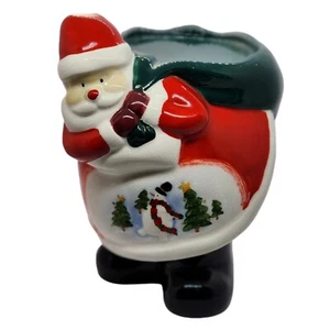 RARE & COLLECTIBLE Vintage Russ Berrie & Co. Santa Claus 3" Pillar Candle Holder - Picture 1 of 7