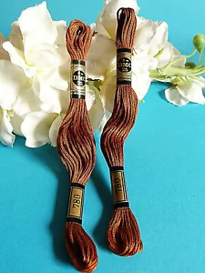 075A/ Lovely Lot 2 Skeins Mouliné DMC No. 25 Color Brown No. 780 - Picture 1 of 3