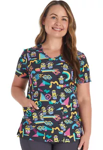 Minions Cherokee Scrubs Tooniforms Disney V Neck Top TF614 DPPV - Picture 1 of 6