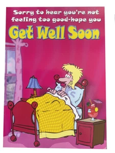 Get Well Soon Card Being ill Is No Laughing Matter Funny - Picture 1 of 2