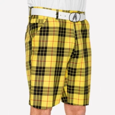 Royal & Awesome 高尔夫短裤男式 44 码弹力格子大声 MacLeod Preppy 10 — 第 1/4 张图片