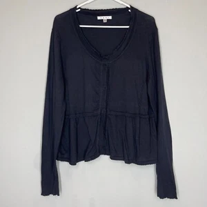 Cabi Cardigan Women's XL Black Snap Closure Cotton Cashmere Blend Sweater - Picture 1 of 11