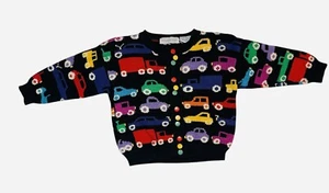 Christine Foley Vintage All Printed Car๐ Cardigan Sweater Knitwear Children 4 - Picture 1 of 7