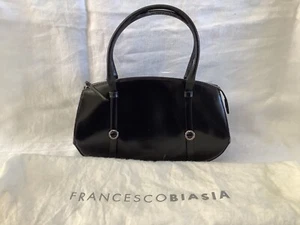 Fransesco Biasia black leather handbag sculptural practical beautifully designed - Picture 1 of 20