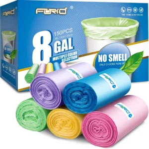 8 Gallon Trash Bags Colored - Extra Thick Medium Garbage Bags Unscented, Strong - Picture 1 of 12