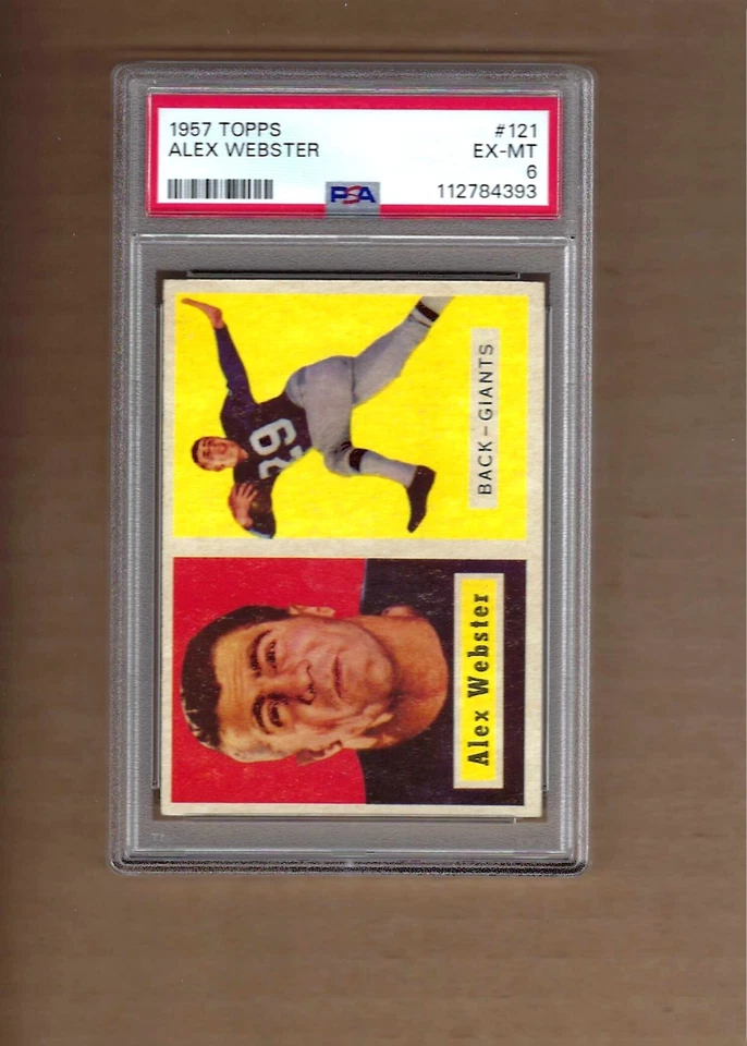 1957   TOPPS   FOOTBALL  ALEX  WEBSTER  #  121   PSA  6 - Image 1 of 1