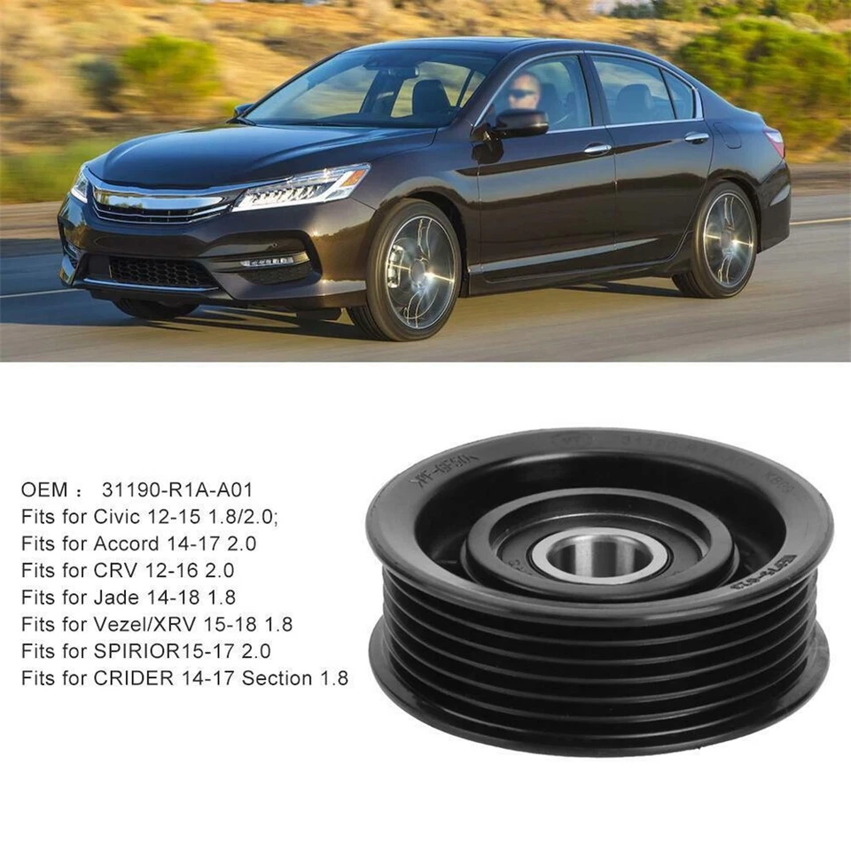 Rueda polea tensor tracción correa ABS negra 31190-R1A-A01 para Honda Accord/Civic Foto 1 de 1