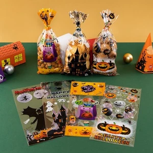 50pcs Transparent Cellophane Halloween Candy Bags Halloween Decoration - Picture 1 of 15