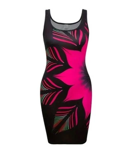 Schickes Damen-Tankkleid mit Blumenmuster - sexy, PINK, figurformend Medium NEU - Bild 1 von 4
