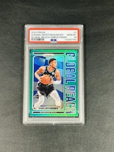 2024 Panini Prizm Giannis Antetokounmpo Green Prizm Global Reach PSA 10 #4 - Bild 1 von 2