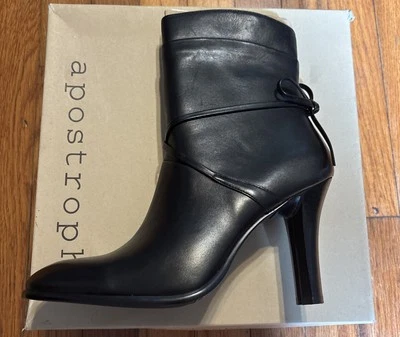 Botas Turner Apostrophe Negras Cremallera Tacón Alto Nuevas Con Caja Talla 7M Foto 1 de 4