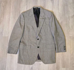 Brooks Brothers Blazer Mens 40 Gray Sport Coat Button Up Houndstooth Check Plaid - Picture 1 of 11