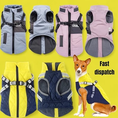 Dog Winter Jackets Warm Coats Clothes Reflective Apparel Waterproof Vest Puppy - Image 1 of 4