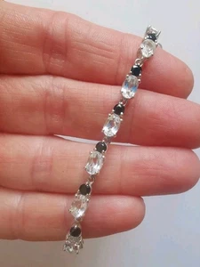 Bracciale in argento sterling con topazio e onice. R1M - Foto 1 di 3