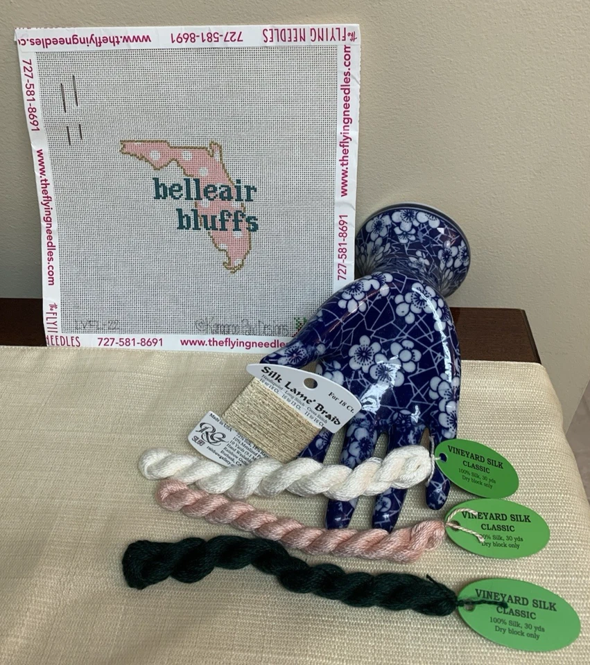 Kangaroo Paw Designs Belleair Florida Handpainted Needlepoint Canvas With Thread - Image 1 of 4