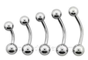 16G Basic 316L Surgical Steel Navel Ring belly Button Ring 1/4" to 5/8" - Picture 1 of 2