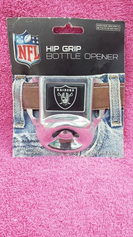 NFL Las Vegas Raiders Hip Grip Bottle Opener, Belt Accessory (New In Package) Cover