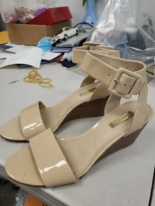 Louise et Cie Womens Punya Leather Wedge Slingback Sandals Odessa 8N - Picture 1 of 8