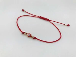 Pulsera Pulsera Roja Con Ojo Rojo Oro Laminado Rojo Mal de Ojo Lleno de Oro - Imagen 1 de 1