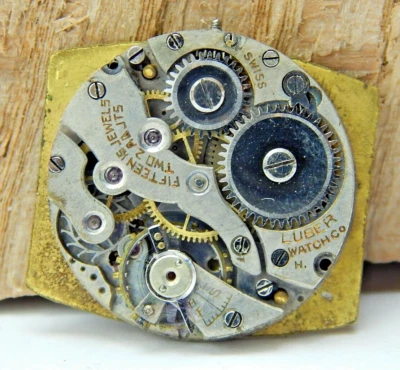 Vintage Geneva Luber  15 jewel 2 adjustment men's wrist watch movement - Image 1 of 4