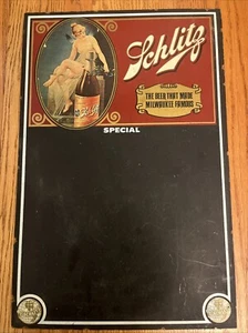 "Letrero de cerveza de pub pizarra licor Schlitz vintage publicidad de Milwaukee ~ 24""" - Imagen 1 de 18