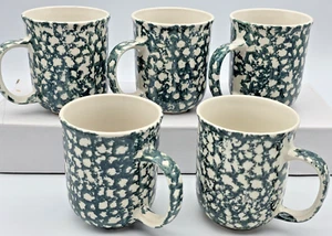 Juego de 5 TAZAS TIENSHAN FOLK CRAFT MOOSE COUNTRY TAZAS ESPONJA VERDE 10 OZ - Imagen 1 de 8