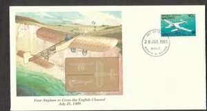 Maldives 1983 Fleetwood cachet FDC cover First Airplane to Cross English Channel - Picture 1 of 2