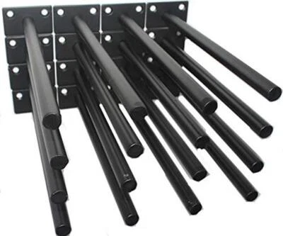Black Solid Steel Floating Shelf Bracket  Assorted Styles , Sizes - Image 1 of 4