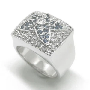 Fein Silber Sterling 925 Ringe Schmuck klar & blau CZ Fassung Stern Motiv Geschenke - Bild 1 von 11