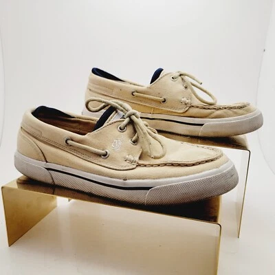 Nautica Bridgeport Tostado Blanco Denim Barco Zapatos Encaje Para Hombres Talla EE. UU. 7.5 Foto 1 de 4
