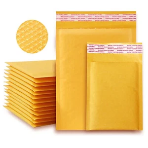 7.5"x11" Kraft Bubble Mailers Shipping Mailing Padded Bags Envelopes 10 to500ps - Picture 1 of 11