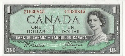 BC-29b 1954 Canada Devil's Face 1 dollar note (Beattie-Coyne) UNC (world lot) - Image 1 of 2