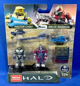 MASTER CHIEF v BRUTE WARRIOR FIGURES Mega Construx HALO GNW38 Bloks PRO BUILDERS - Picture 1 of 7